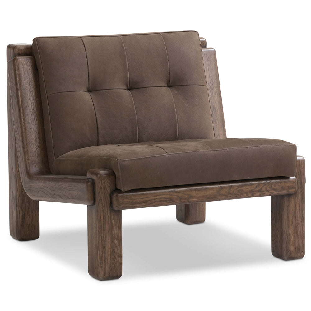 Camilo Leather Chair, Nubuck Cigar