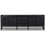 Caprice 96" Sideboard, Black Wash w/Black Cane