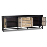 Caprice 96" Sideboard, Black Wash w/Natural Cane-Furniture - Storage-High Fashion Home