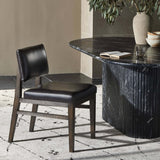 Carlo Leather Dining Chair, Sonoma Black, Set of 2