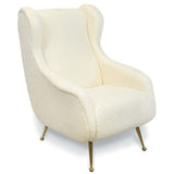 Chalet Boucle Chair, White-Furniture - Chairs-High Fashion Home