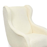 Chalet Boucle Chair, White-Furniture - Chairs-High Fashion Home