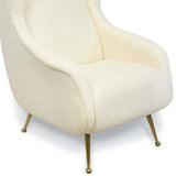 Chalet Boucle Chair, White-Furniture - Chairs-High Fashion Home