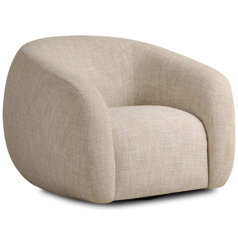 Channing Swivel Chair, Yuma Cream-Furniture - Chairs-High Fashion Home