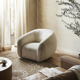 Channing Swivel Chair, Yuma Cream-Furniture - Chairs-High Fashion Home