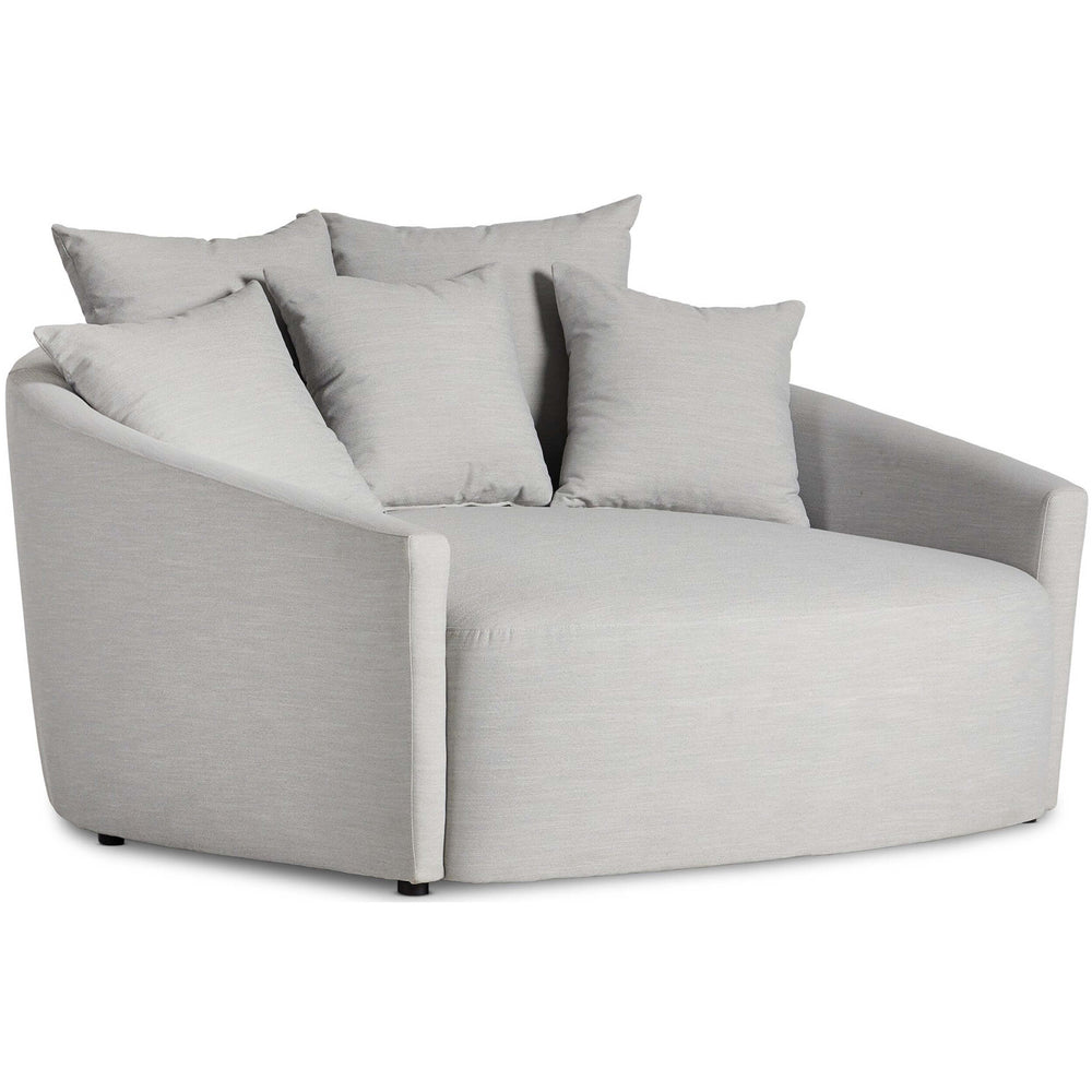 Chloe Media Lounger, Modern Cambric Silver