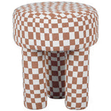 Claire Stool, Brown Checkered-Furniture - Chairs-High Fashion Home