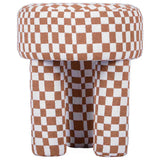 Claire Stool, Brown Checkered-Furniture - Chairs-High Fashion Home