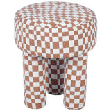 Claire Stool, Brown Checkered-Furniture - Chairs-High Fashion Home