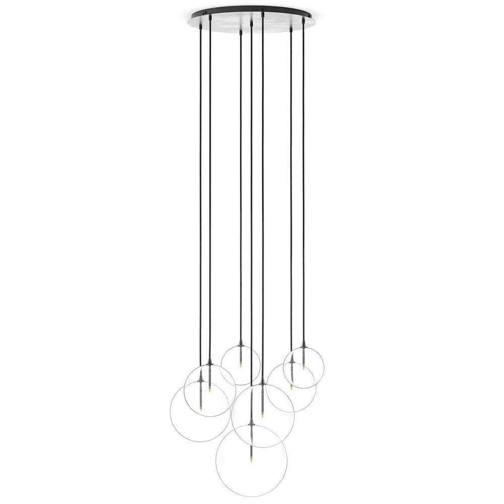 Cluster 7 MIX Chandelier, Black Gunmetal-High Fashion Home