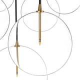 Cluster 7 MIX Chandelier, Burnished Brass-Lighting-High Fashion Home