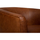 Coltrane Leather Swivel Chair, Laguna Cognac-Furniture - Chairs-High Fashion Home