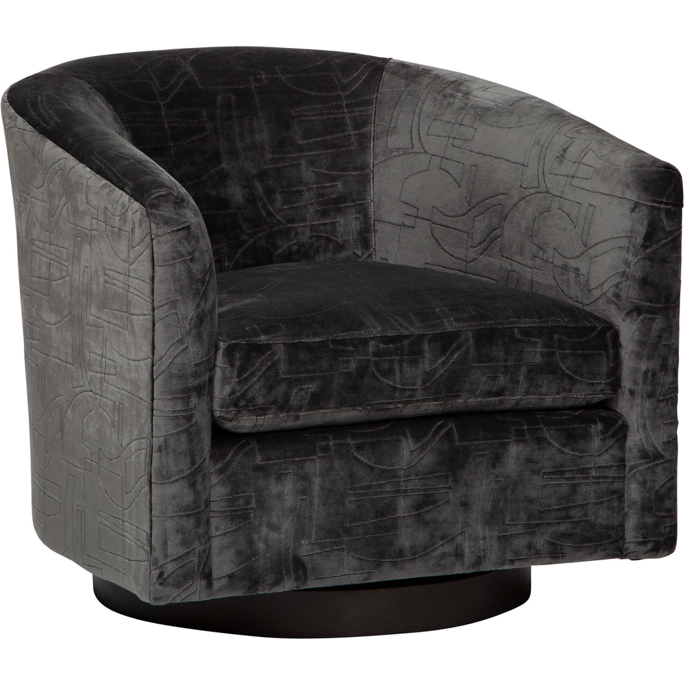 Coltrane Swivel Chair, Atlanta Flannel-Furniture - Chairs-High Fashion Home