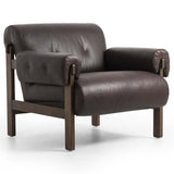 Cora Leather Chair, Conroe Cigar-Furniture - Chairs-High Fashion Home