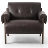 Cora Leather Chair, Conroe Cigar-Furniture - Chairs-High Fashion Home