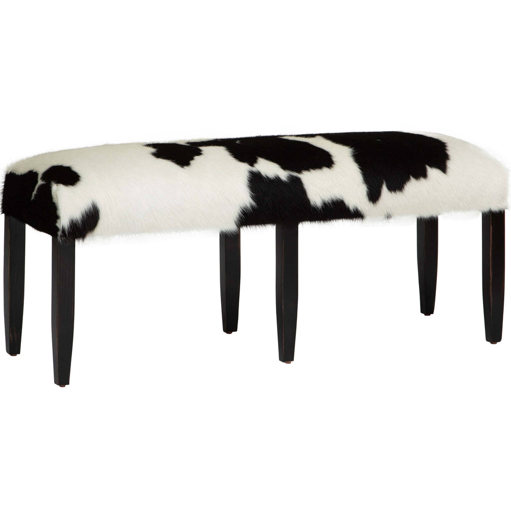 Cowhide Bench, Black/White-High Fashion Home