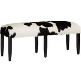 Cowhide Bench, Black/White-High Fashion Home