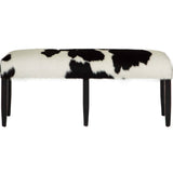 Cowhide Bench, Black/White-High Fashion Home