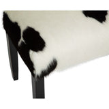 Cowhide Bench, Black/White-High Fashion Home