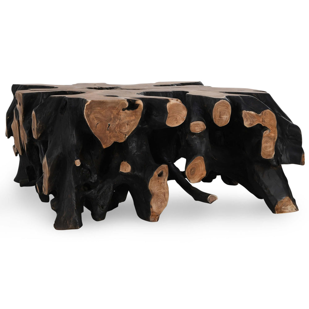 Cypress Root Square Coffee Table, Black/Natural