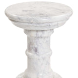 Cyprus End Table, Veined White Marble-Furniture - Accent Tables-High Fashion Home