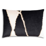 Demi Lumbar Pillow, Black/Ivory