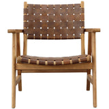 Sutri Leather Chair, Brown-Furniture - Chairs-High Fashion Home