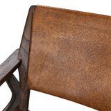 Dania Leather Chair, Medium Brown-Furniture - Chairs-High Fashion Home