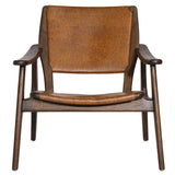 Dania Leather Chair, Medium Brown-Furniture - Chairs-High Fashion Home