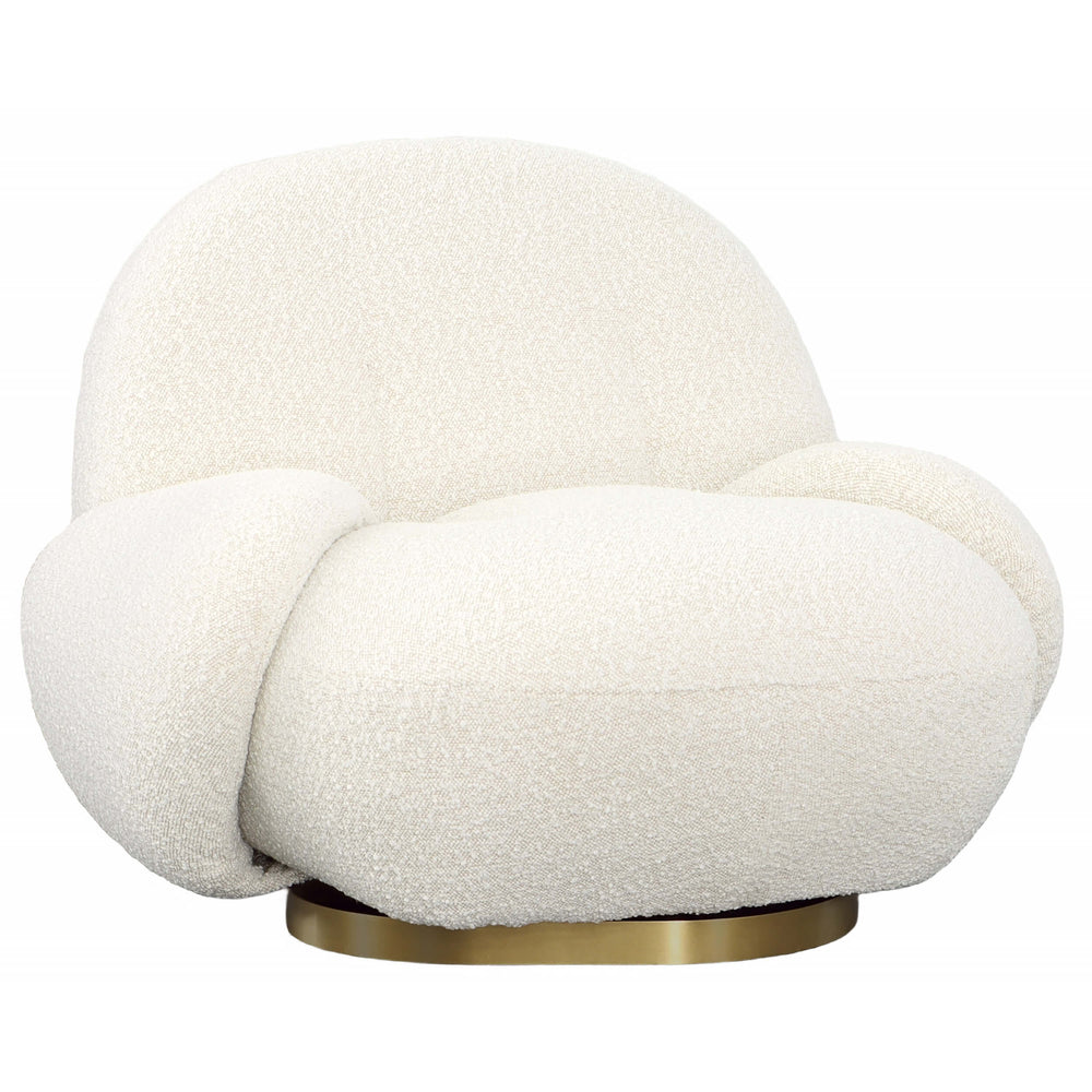 Kass Swivel Chair, Cream-Furniture - Chairs-High Fashion Home