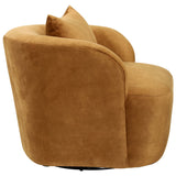 Browne Swivel Chair, Brown-Furniture - Chairs-High Fashion Home