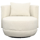 Deleon Swivel Chair, Ivory-Furniture - Chairs-High Fashion Home