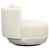 Deleon Swivel Chair, Ivory-Furniture - Chairs-High Fashion Home