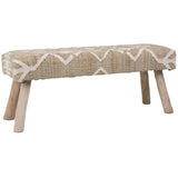 Marjorie Bench, Ivory and Natural-Furniture - Benches-High Fashion Home