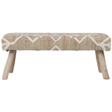 Marjorie Bench, Ivory and Natural-Furniture - Benches-High Fashion Home