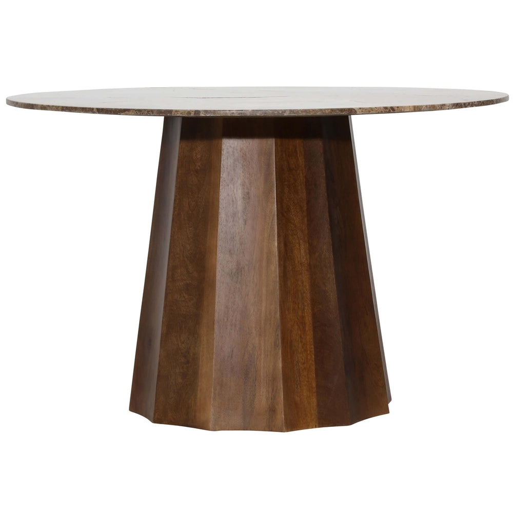 Atwell Round Dining Table, Medium Brown-Furniture - Dining-High Fashion Home