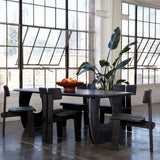 Venetta Dining Table, Black-Furniture - Dining-High Fashion Home