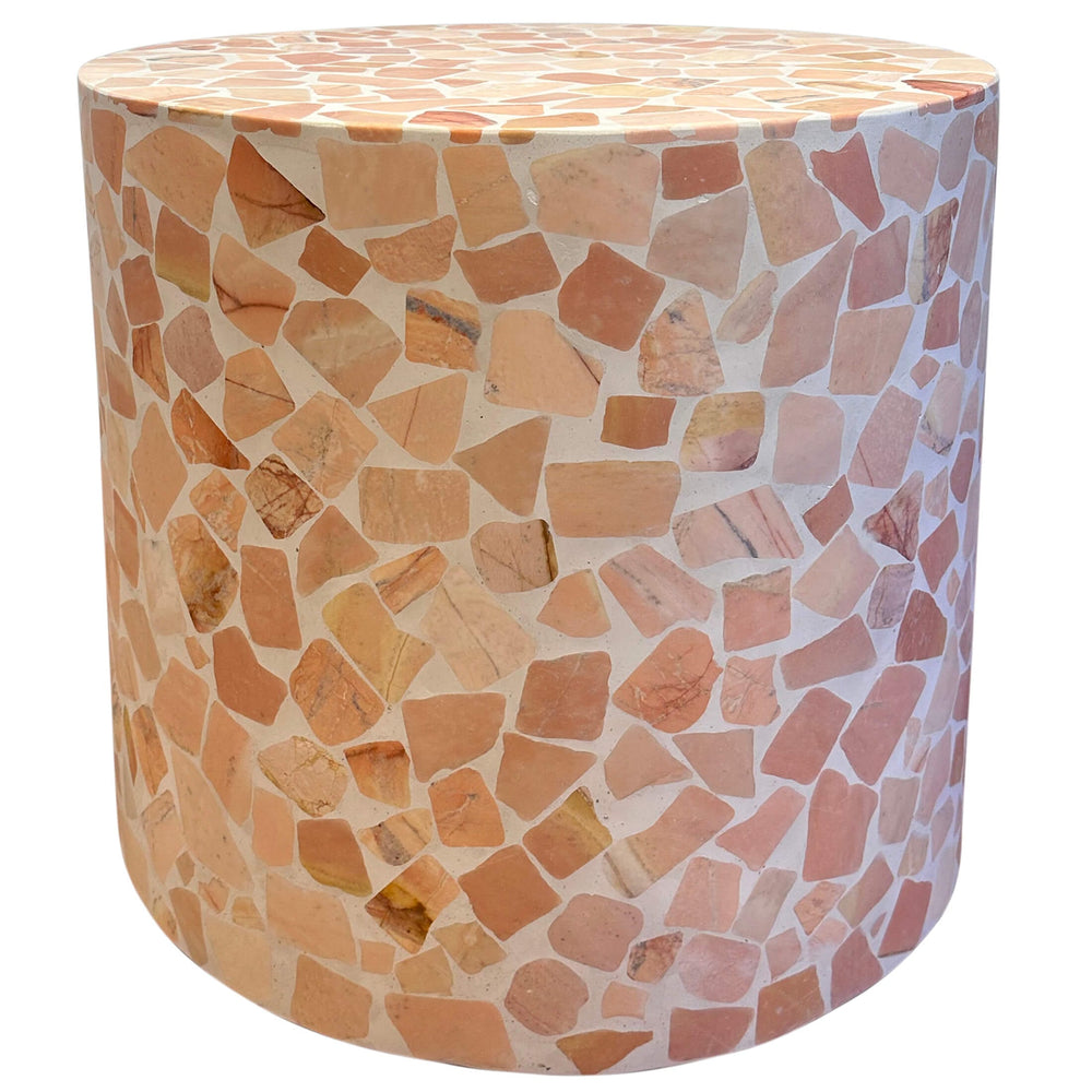 Devin Outdoor Side Table, Coral-Furniture - Accent Tables-High Fashion Home