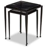 Dalston Cast Glass Nesting Tables, Smoked Black