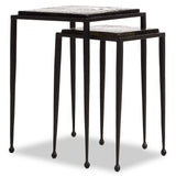 Dalston Cast Glass Nesting Tables, Smoked Black