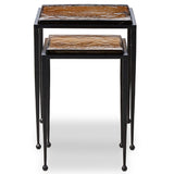 Dalston Nesting End Tables, Amber Cast Glass-Furniture - Accent Tables-High Fashion Home