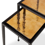 Dalston Nesting End Tables, Amber Cast Glass-Furniture - Accent Tables-High Fashion Home