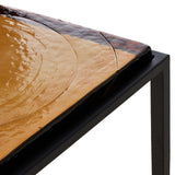 Dalston Nesting End Tables, Amber Cast Glass-Furniture - Accent Tables-High Fashion Home