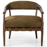 Dane Leather Chair, Cottswald Moss-Furniture - Chairs-High Fashion Home