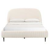 Denise Boucle Bed, Cream-Furniture - Bedroom-High Fashion Home