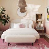 Denise Boucle Bed, Cream-Furniture - Bedroom-High Fashion Home