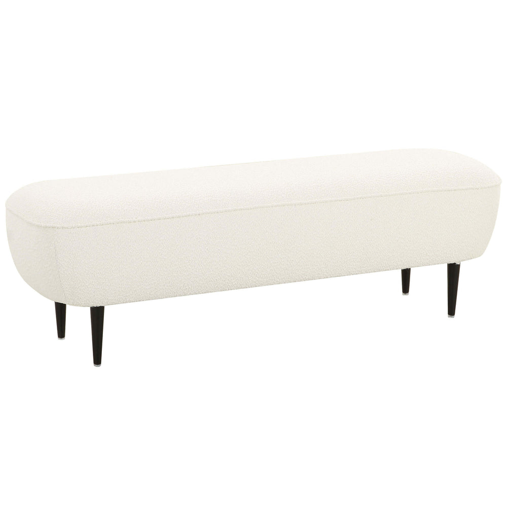 Denise Boucle Bench, Cream-Furniture - Benches-High Fashion Home