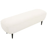 Denise Boucle Bench, Cream-Furniture - Benches-High Fashion Home