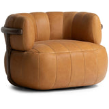 Doss Leather Swivel Chair, Palermo Cognac-Furniture - Chairs-High Fashion Home