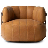 Doss Leather Swivel Chair, Palermo Cognac-Furniture - Chairs-High Fashion Home